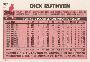 Dick Ruthven  baseball card collectible - Main Image 2