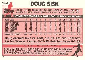Doug Sisk  baseball card collectible - Main Image 2