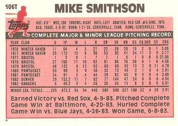 Mike Smithson  baseball card collectible - Main Image 2