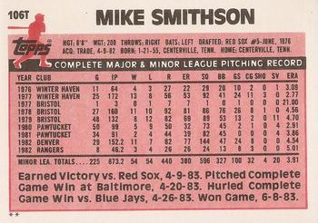 Mike Smithson  baseball card collectible - Main Image 2
