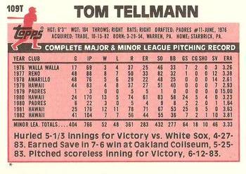 Tom Tellmann  baseball card collectible - Main Image 2
