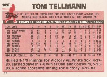 Tom Tellmann  baseball card collectible - Main Image 2