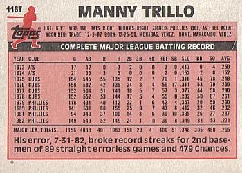 Manny Trillo  baseball card collectible - Main Image 2