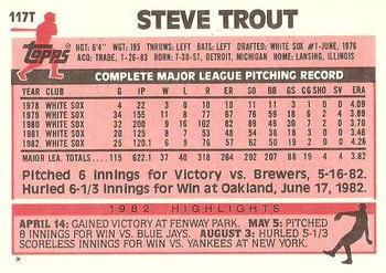 Steve Trout  baseball card collectible - Main Image 2