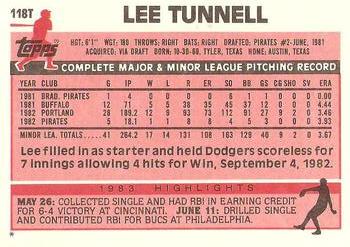 Lee Tunnell  baseball card collectible - Main Image 2
