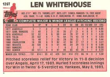 Len Whitehouse  baseball card collectible - Main Image 2