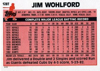 Jim Wohlford  baseball card collectible - Main Image 2