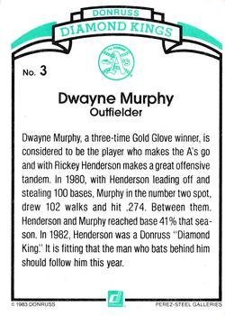 Dwayne Murphy  baseball card collectible - Main Image 2