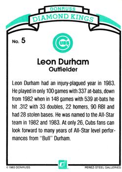 Leon Durham  baseball card collectible - Main Image 2