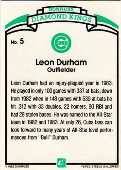 Leon Durham  baseball card collectible - Main Image 2