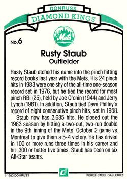 Rusty Staub  baseball card collectible - Main Image 2