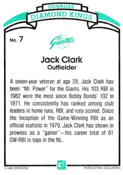 Jack Clark  baseball card collectible - Main Image 2