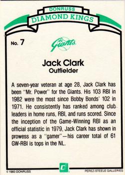Jack Clark  baseball card collectible - Main Image 2