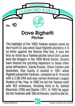 Dave Righetti  baseball card collectible - Main Image 2