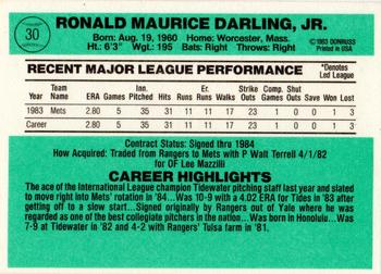 Ron Darling  baseball card collectible - Main Image 2