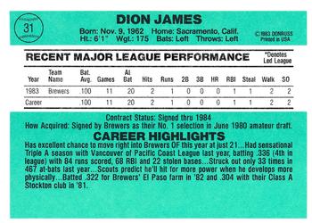 Dion James  baseball card collectible - Main Image 2