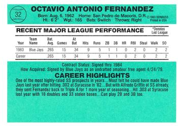 Tony Fernandez  baseball card collectible - Main Image 2