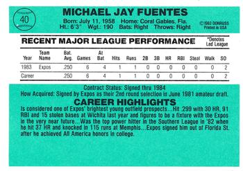 Mike Fuentes  baseball card collectible - Main Image 2