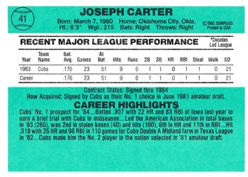 Joe Carter  baseball card collectible - Main Image 2