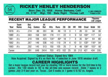 Rickey Henderson  baseball card collectible - Main Image 2