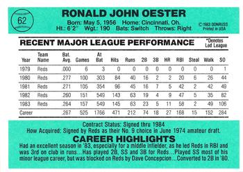 Ron Oester  baseball card collectible - Main Image 2