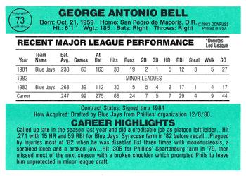 George Bell  baseball card collectible - Main Image 2