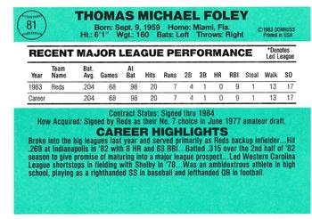 Tom Foley  baseball card collectible - Main Image 2