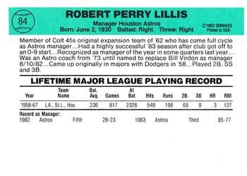 Bob Lillis  baseball card collectible - Main Image 2