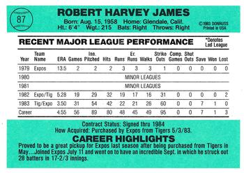 Bob James  baseball card collectible - Main Image 2