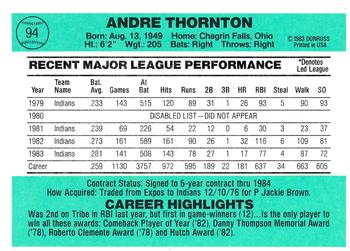 Andre Thornton  baseball card collectible - Main Image 2