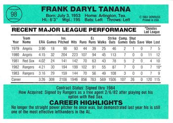 Frank Tanana  baseball card collectible - Main Image 2