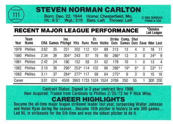Steve Carlton  baseball card collectible - Main Image 2