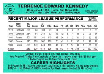 Terry Kennedy  baseball card collectible - Main Image 2