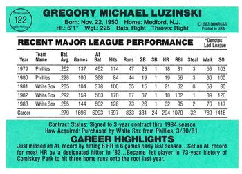 Greg Luzinski  baseball card collectible - Main Image 2