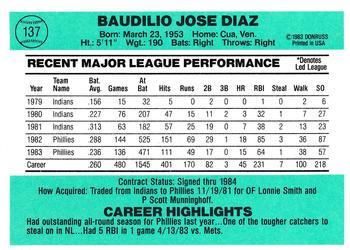 Bo Diaz  baseball card collectible - Main Image 2