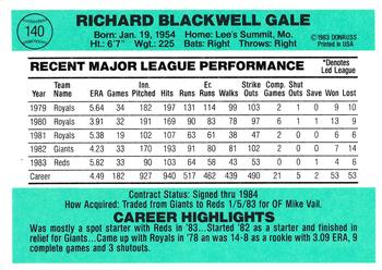 Rich Gale  baseball card collectible - Main Image 2