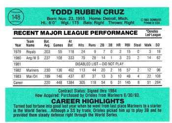 Todd Cruz  baseball card collectible - Main Image 2