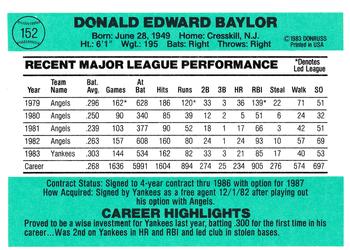 Don Baylor  baseball card collectible - Main Image 2