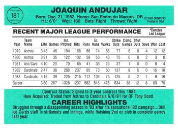 Joaquin Andujar  baseball card collectible - Main Image 2