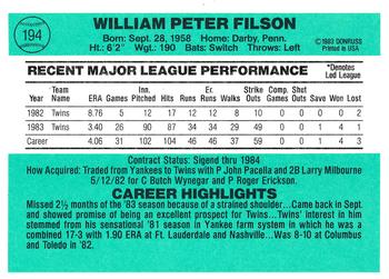 Pete Filson  baseball card collectible - Main Image 2