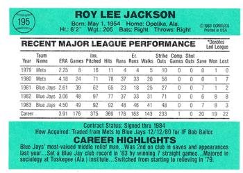 Roy Lee Jackson  baseball card collectible - Main Image 2
