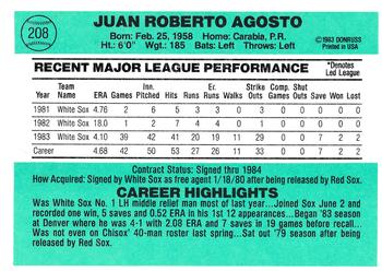 Juan Agosto  baseball card collectible - Main Image 2