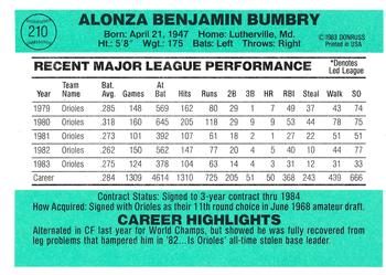 Al Bumbry  baseball card collectible - Main Image 2