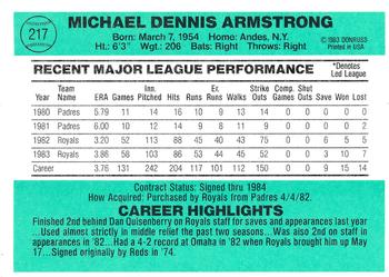 Mike Armstrong  baseball card collectible - Main Image 2