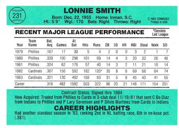 Lonnie Smith  baseball card collectible - Main Image 2