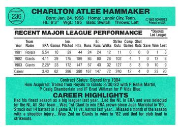 Atlee Hammaker  baseball card collectible - Main Image 2
