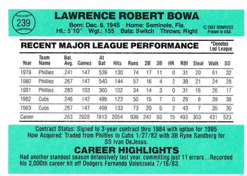 Larry Bowa  baseball card collectible - Main Image 2