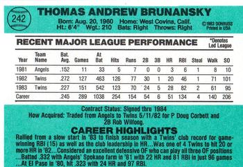 Tom Brunansky  baseball card collectible - Main Image 2