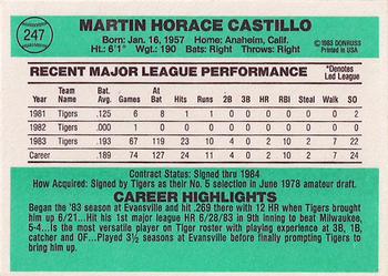 Marty Castillo  baseball card collectible - Main Image 2