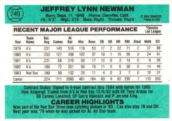 Jeff Newman  baseball card collectible - Main Image 2